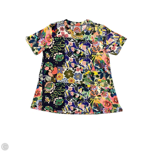 Blouse Short Sleeve By Johnny Was In Multi-colored
