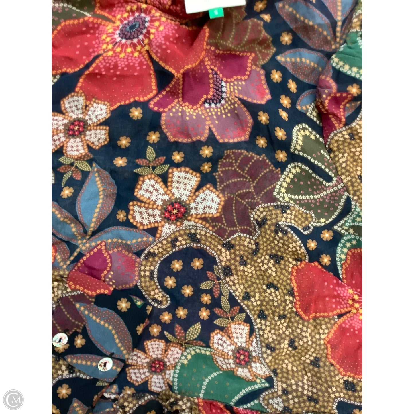 Blouse Long Sleeve By Farm Rio In Multi-colored, Size: S