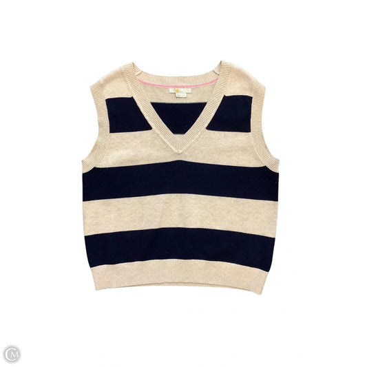Vest Sweater By Boden In Blue & Tan, Size: M