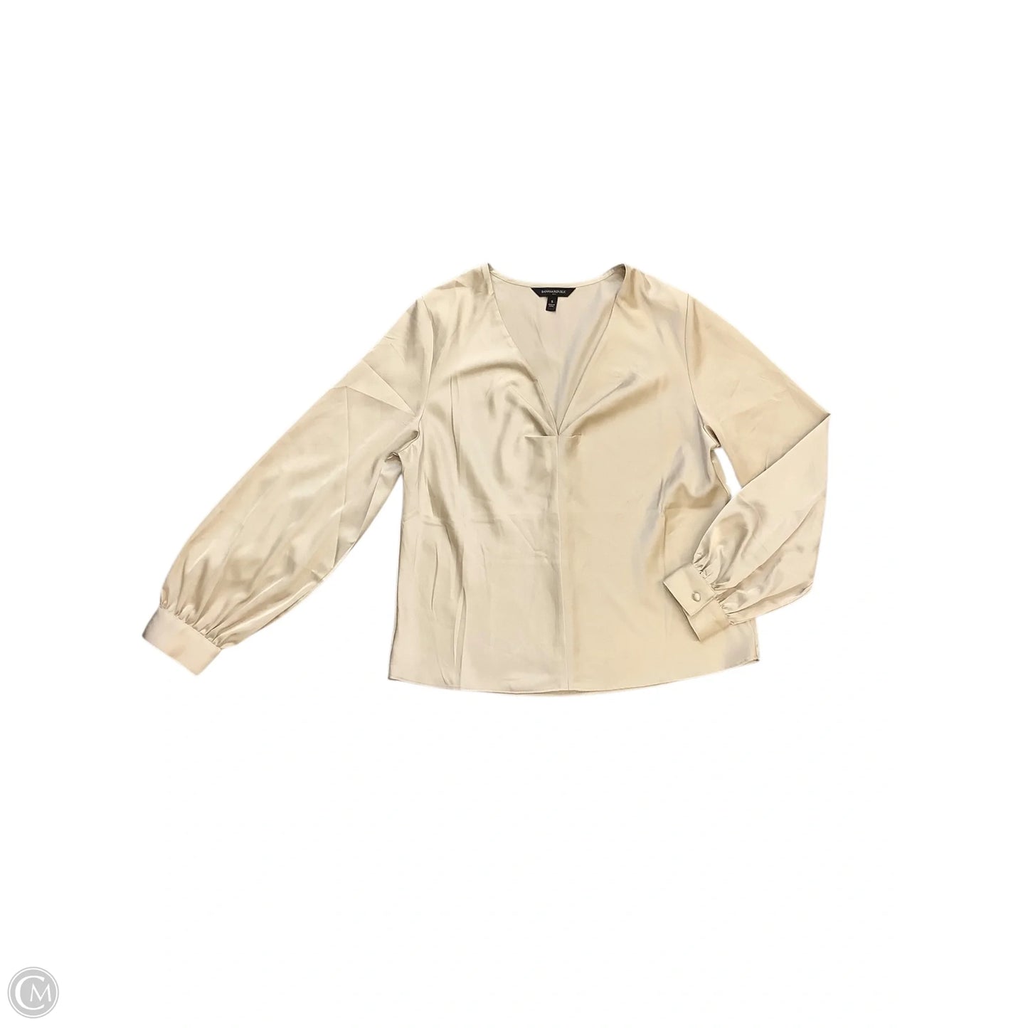 Blouse Long Sleeve By Banana Republic In Gold, Size: S