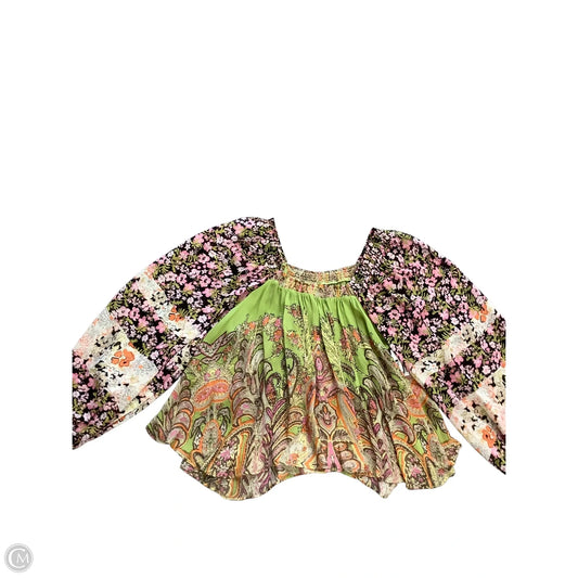 Top Long Sleeve By Free People In Black & Green, Size: Xs
