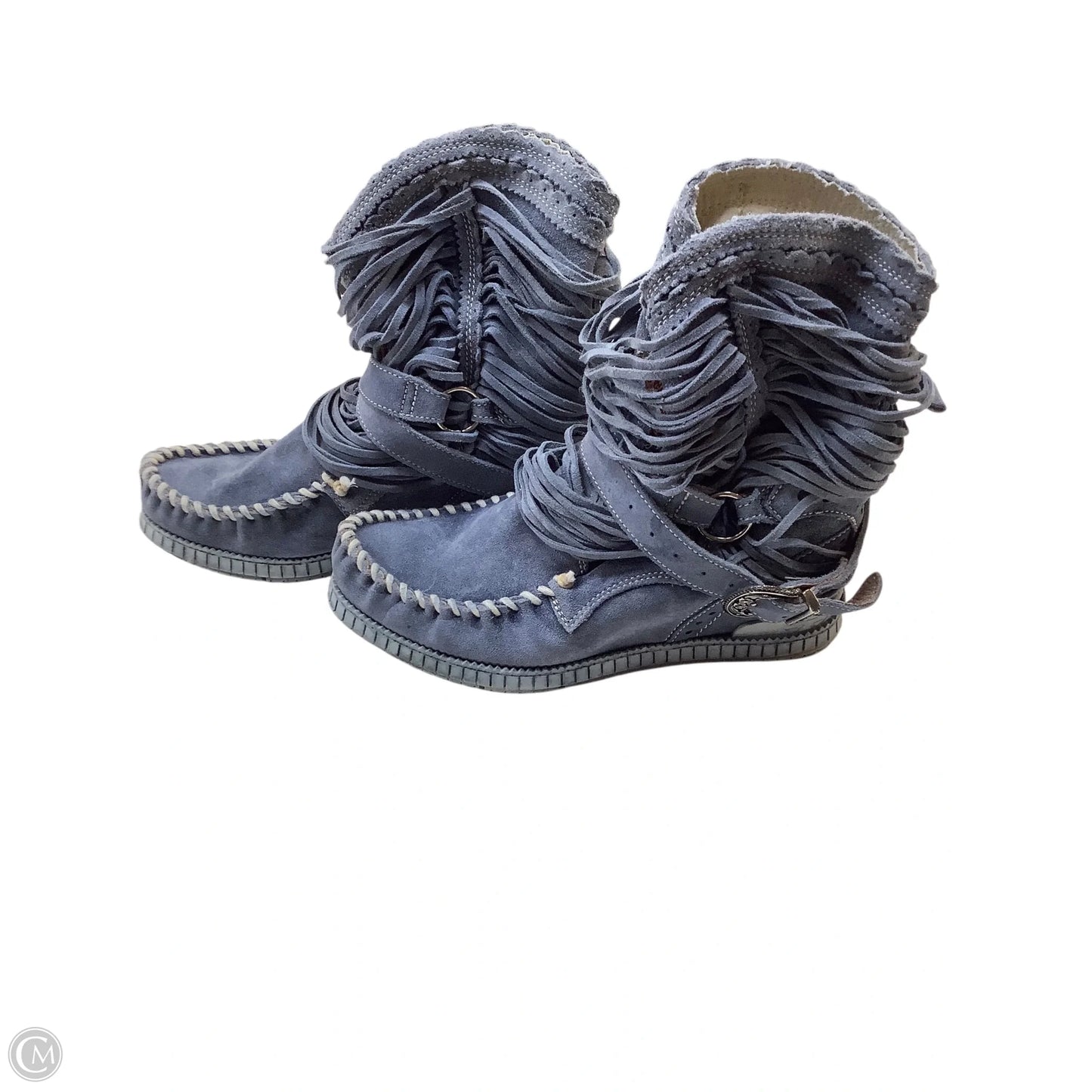Boots Ankle Flats By Cma In Blue, Size: 9
