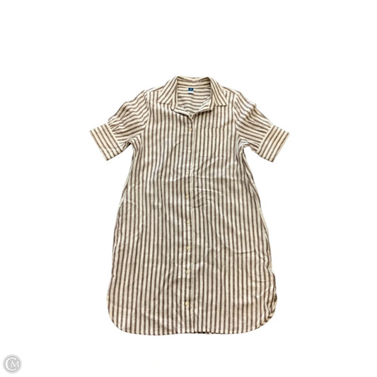Dress Casual Midi By Old Navy In Brown & White, Size: Xs