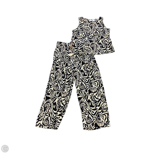 Pants Set 2pc By Nicole Miller In Black & Cream, Size: M