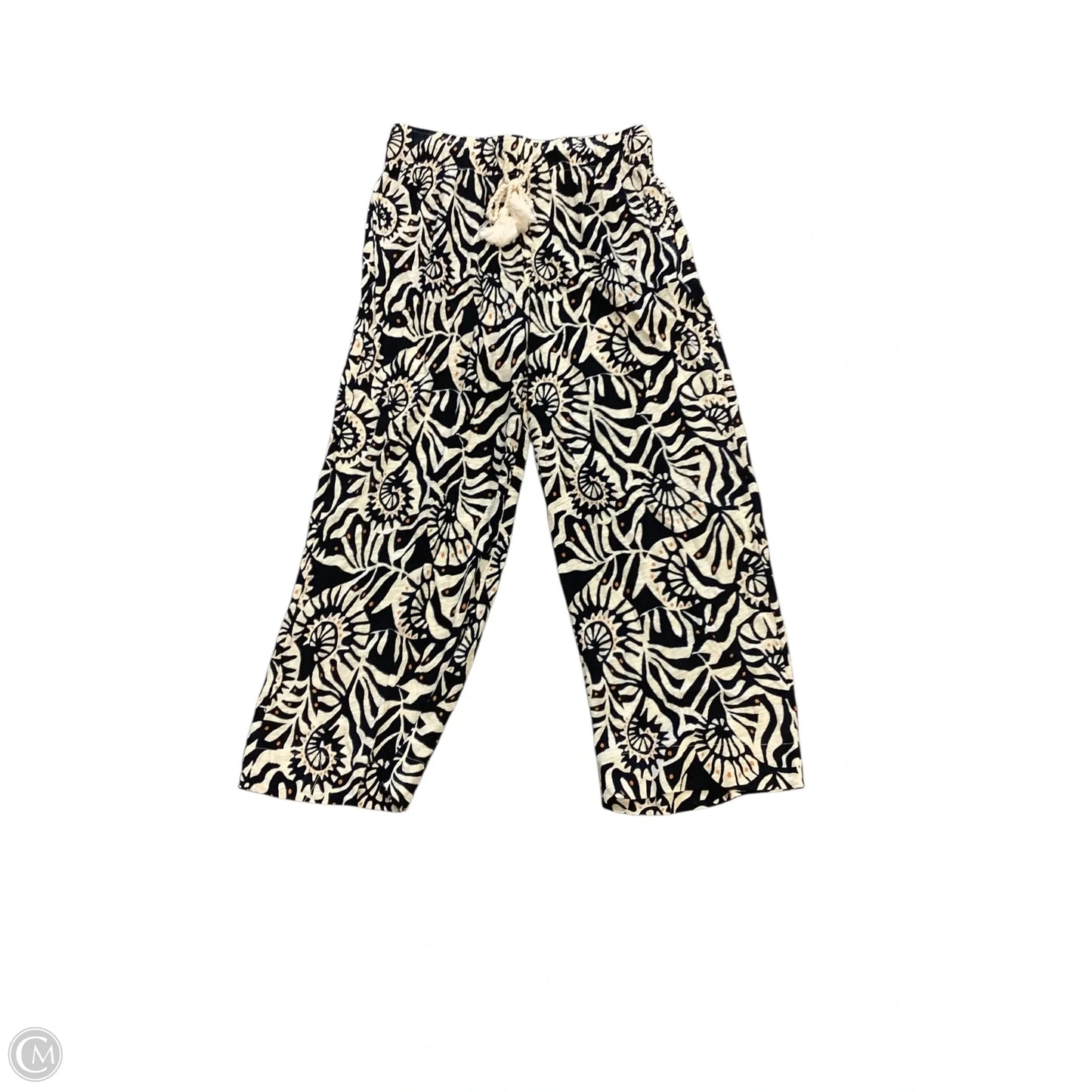Pants Set 2pc By Nicole Miller In Black & Cream, Size: M