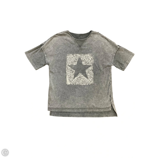 Top Short Sleeve Basic By Clothes Mentor In Grey, Size: L