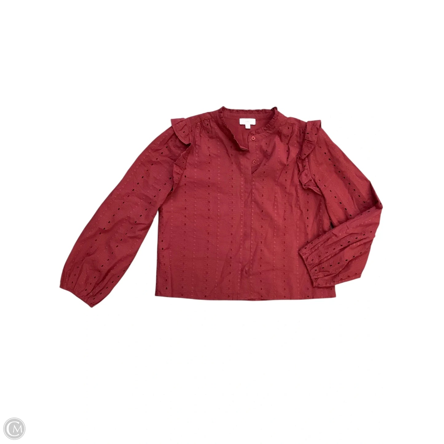 Top Long Sleeve By Evereve In Red, Size: L