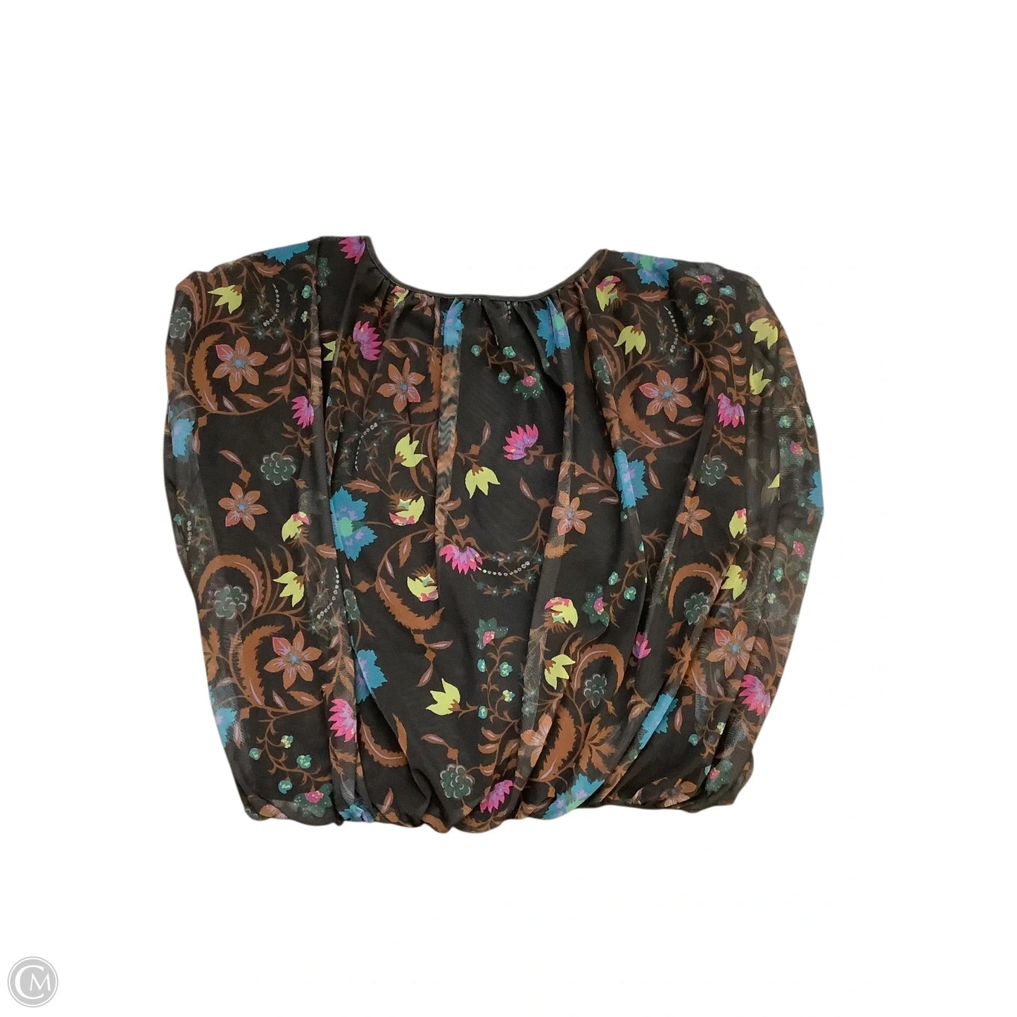 Blouse Long Sleeve By Free People In Black & Blue, Size: S