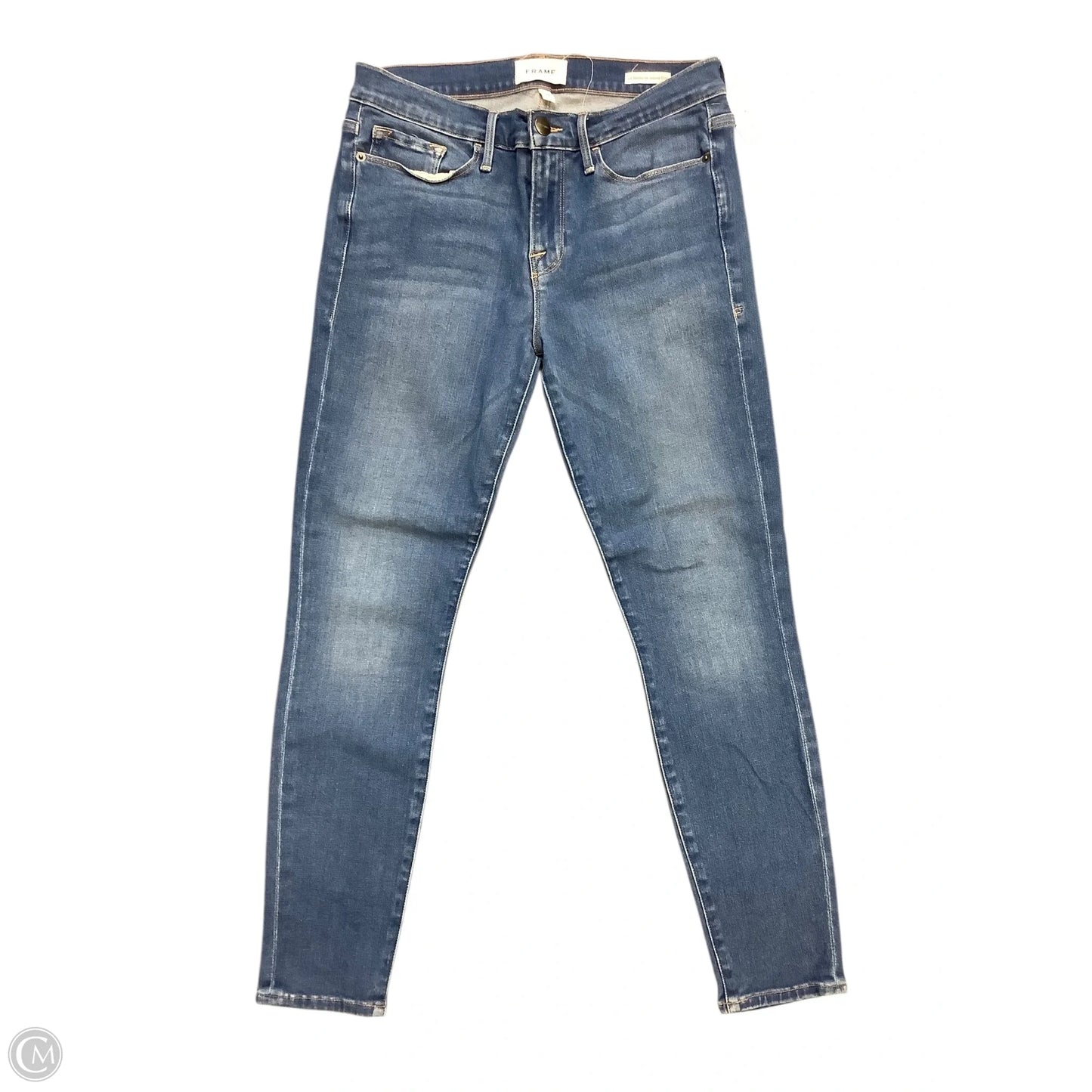 Jeans Cropped By Frame In Blue Denim, Size: 8 (29)
