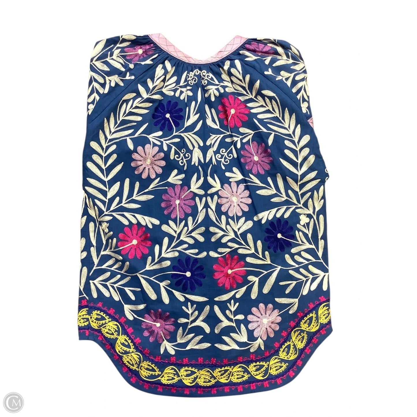 Blouse Long Sleeve By Cma In Blue & White, Size: S