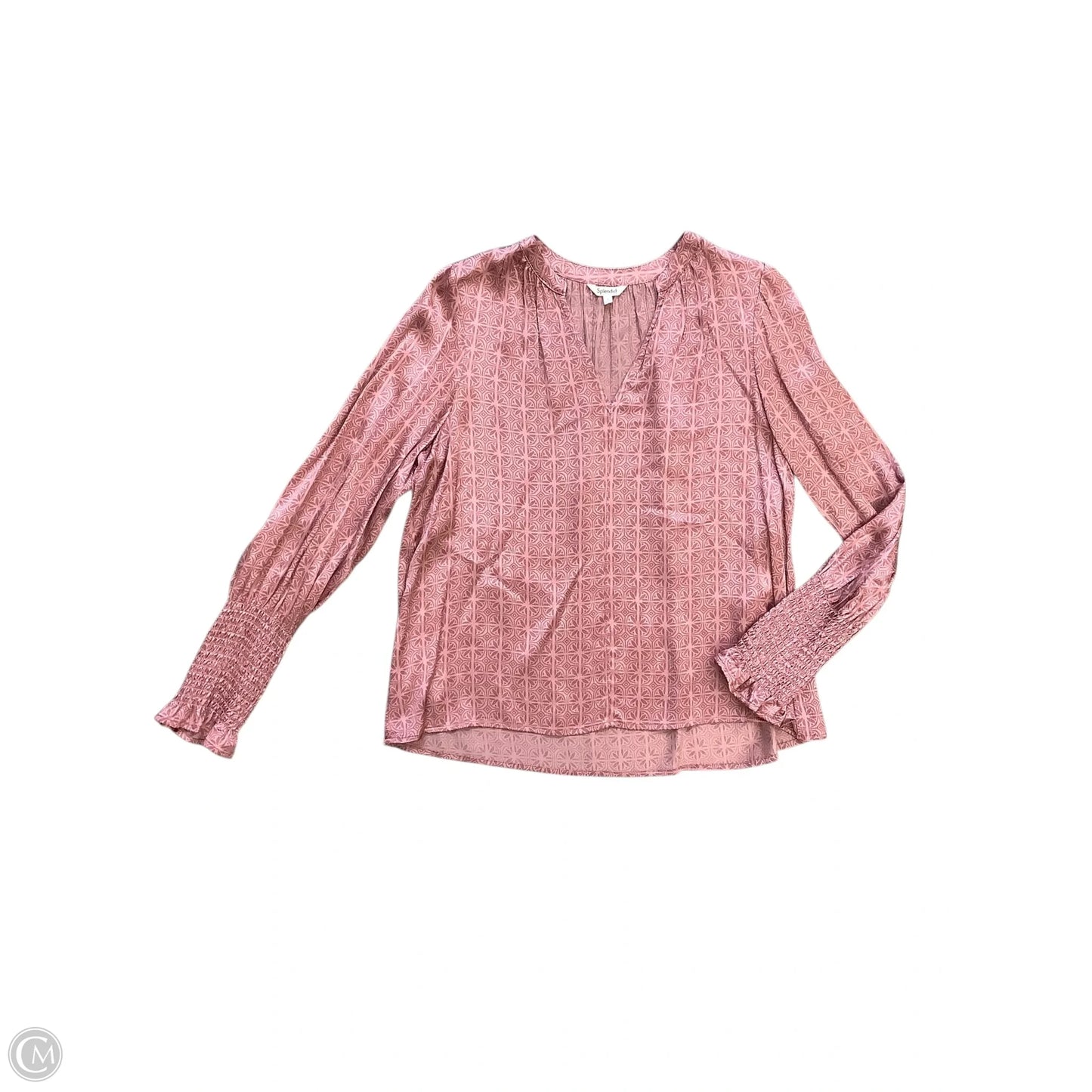 Blouse Long Sleeve By Splendid In Pink, Size: S