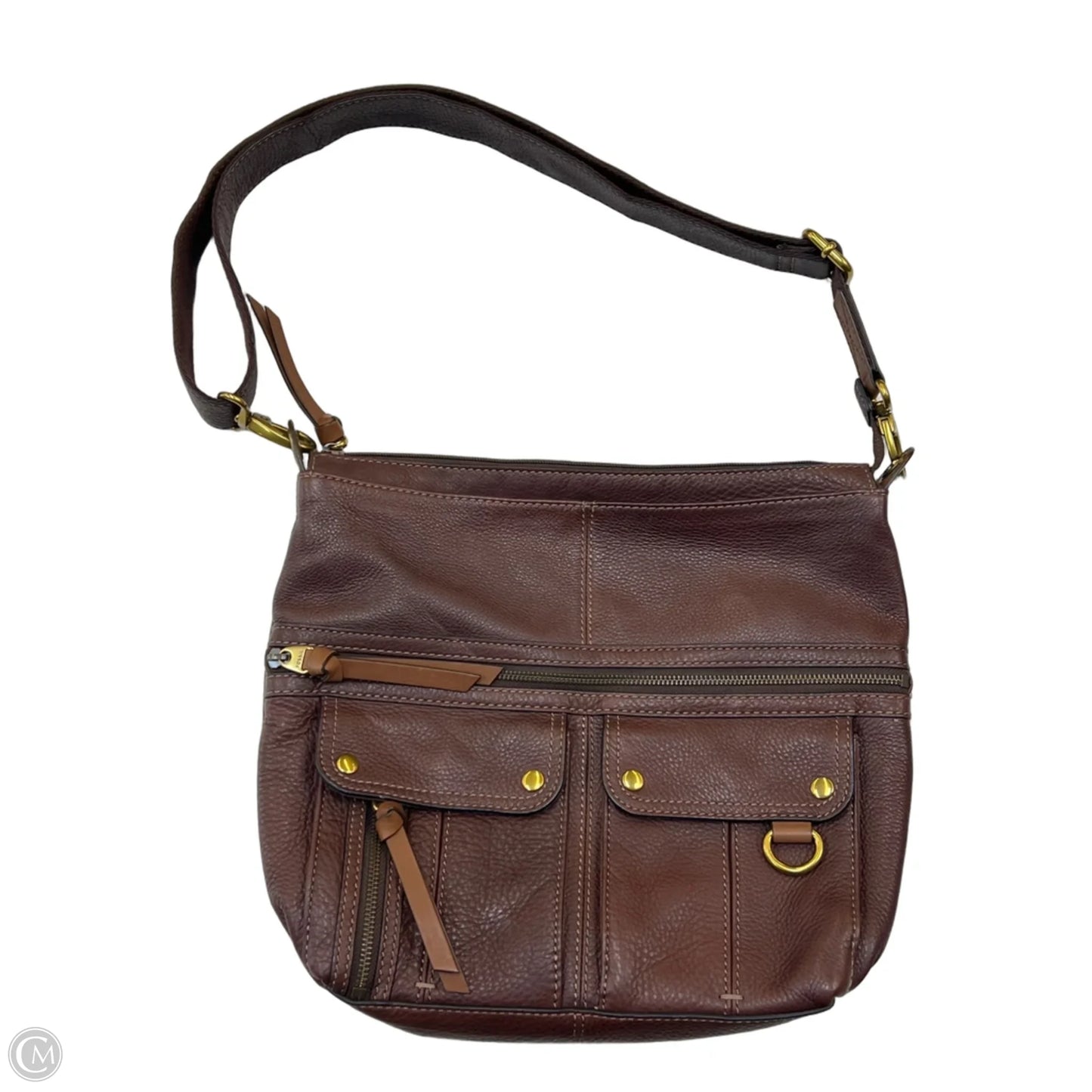 Handbag Leather By Fossil, Size: Large