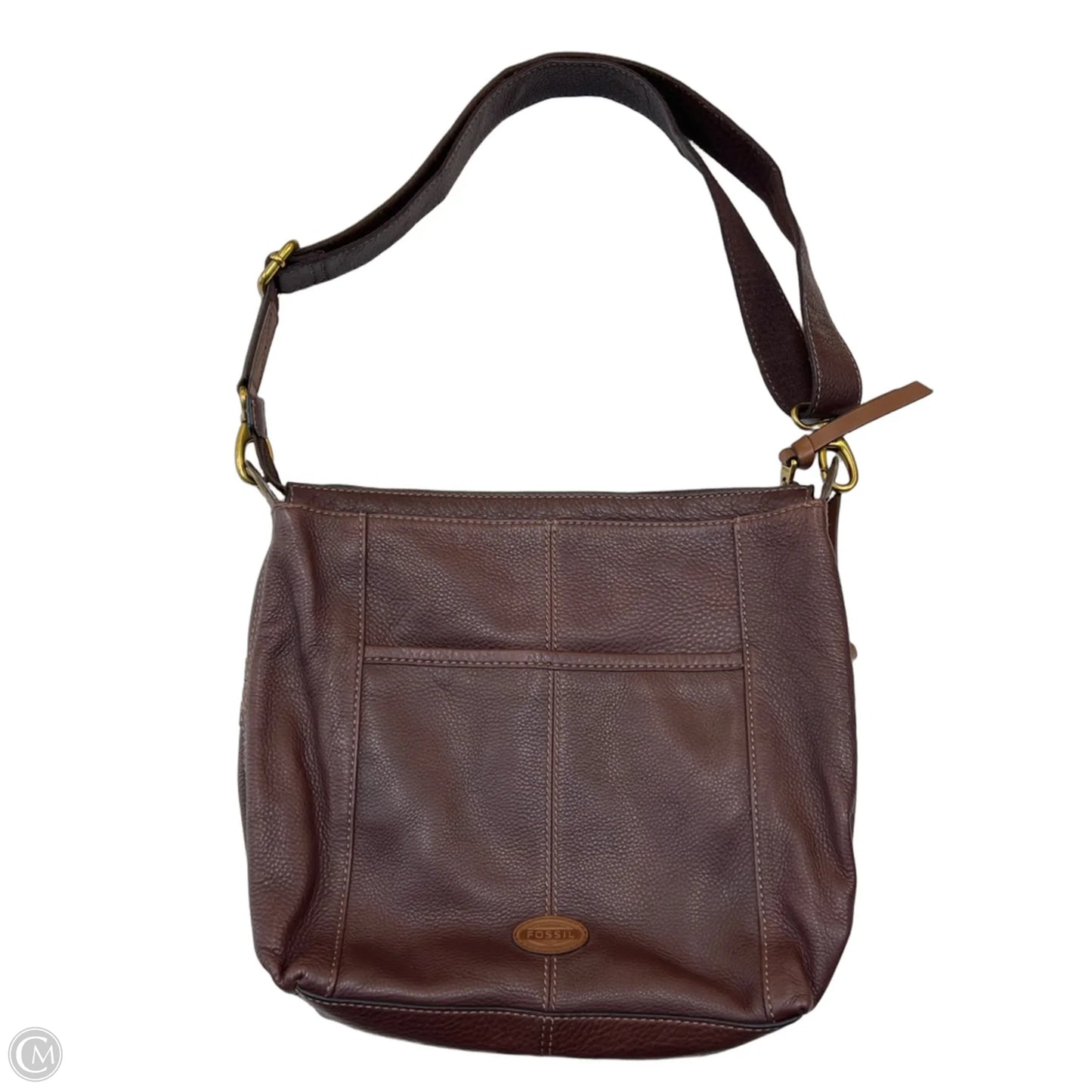 Handbag Leather By Fossil, Size: Large