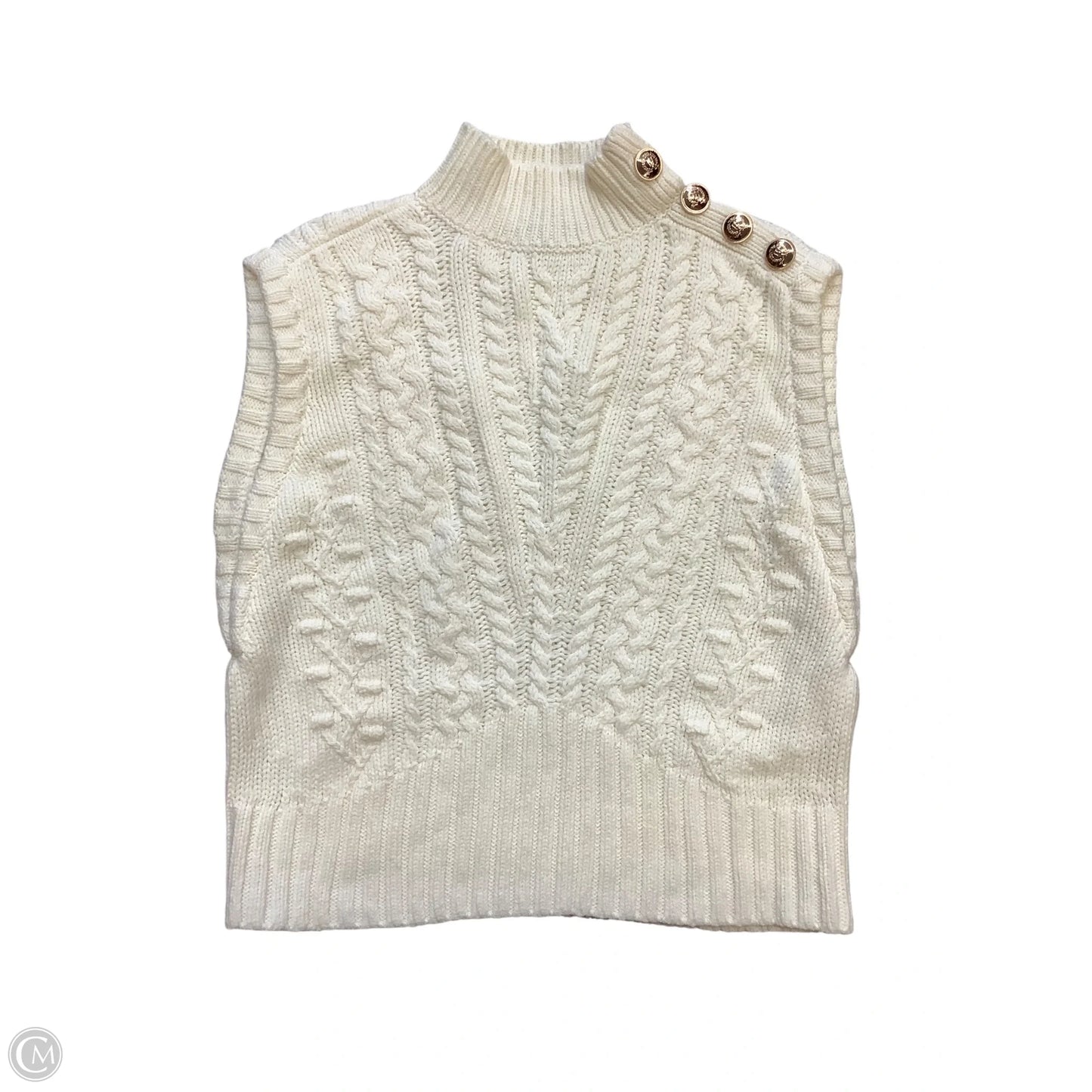 Vest Sweater By Talbots In Cream, Size: S