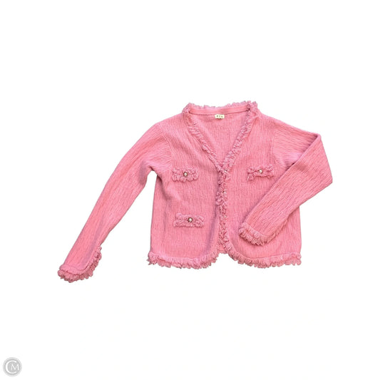 Sweater Cardigan By Pol In Pink, Size: M