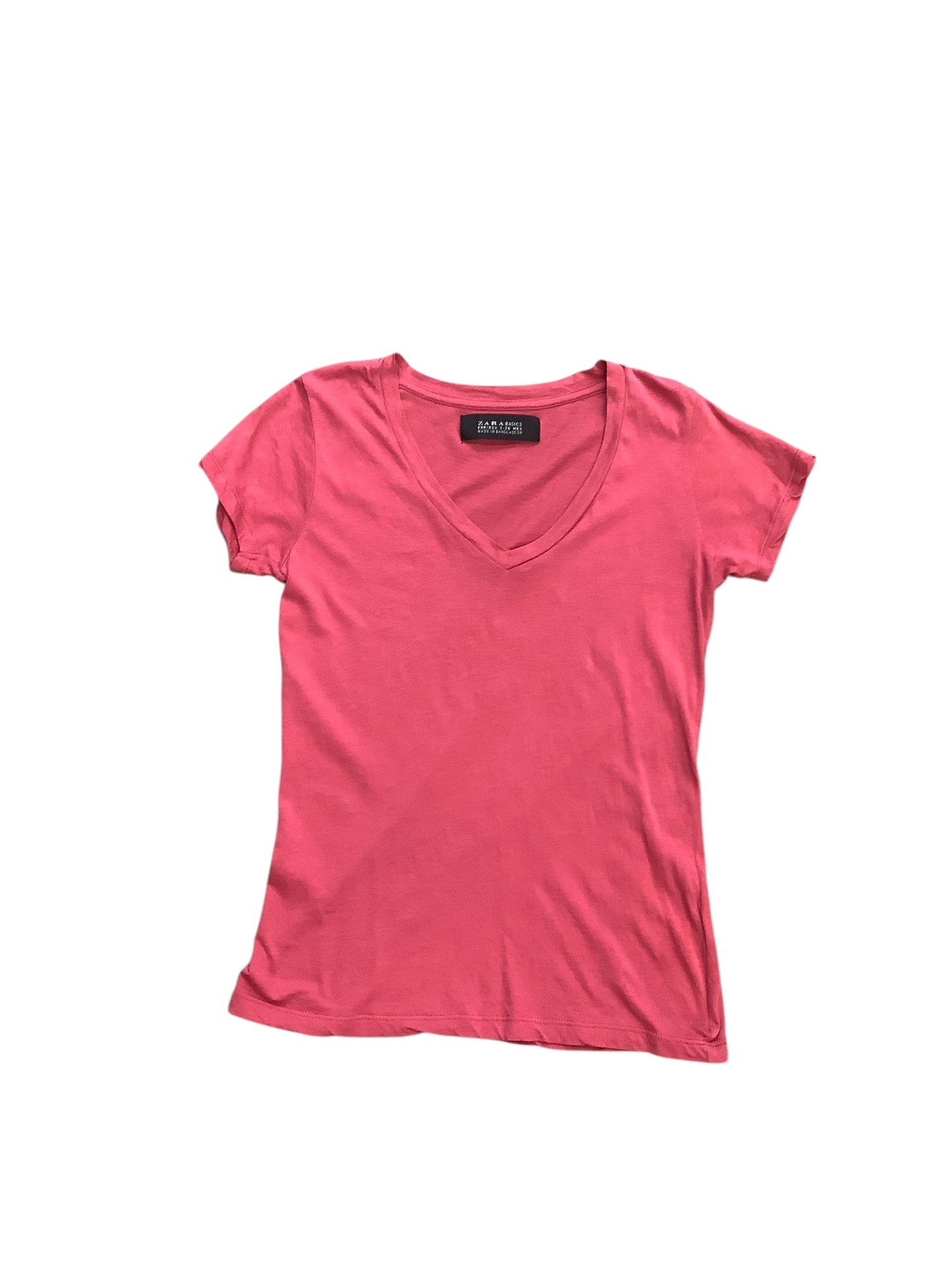 Top Short Sleeve Basic By Zara Basic In Pink, Size: S