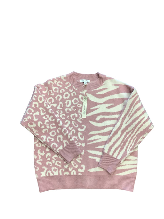 Sweater By She + Sky In Pink & White, Size: S