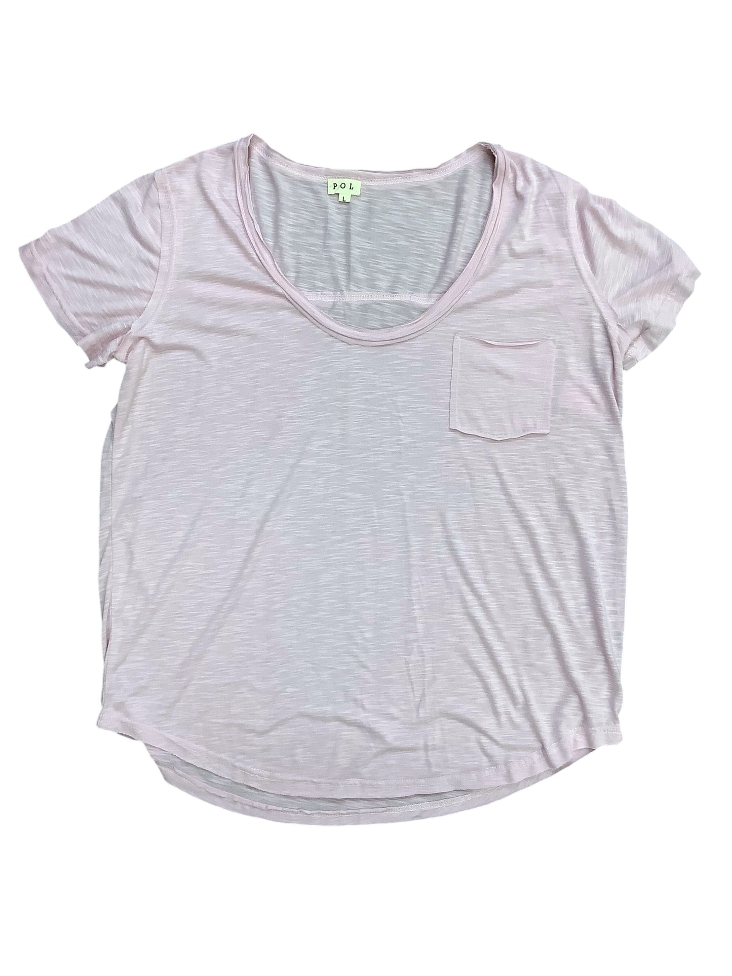 Top Short Sleeve Basic By Pol In Pink, Size: L