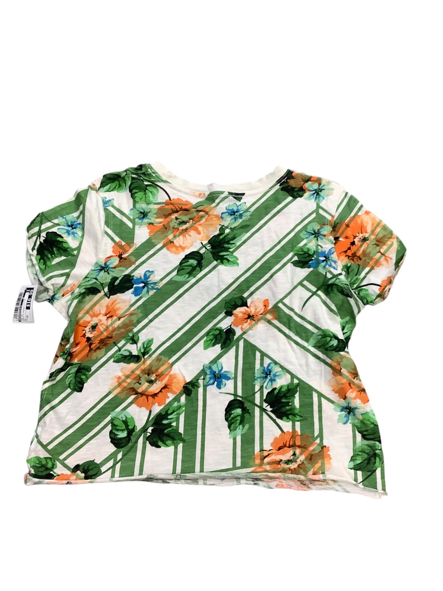 Top Short Sleeve By Anthropologie In Green & Orange, Size: Xs