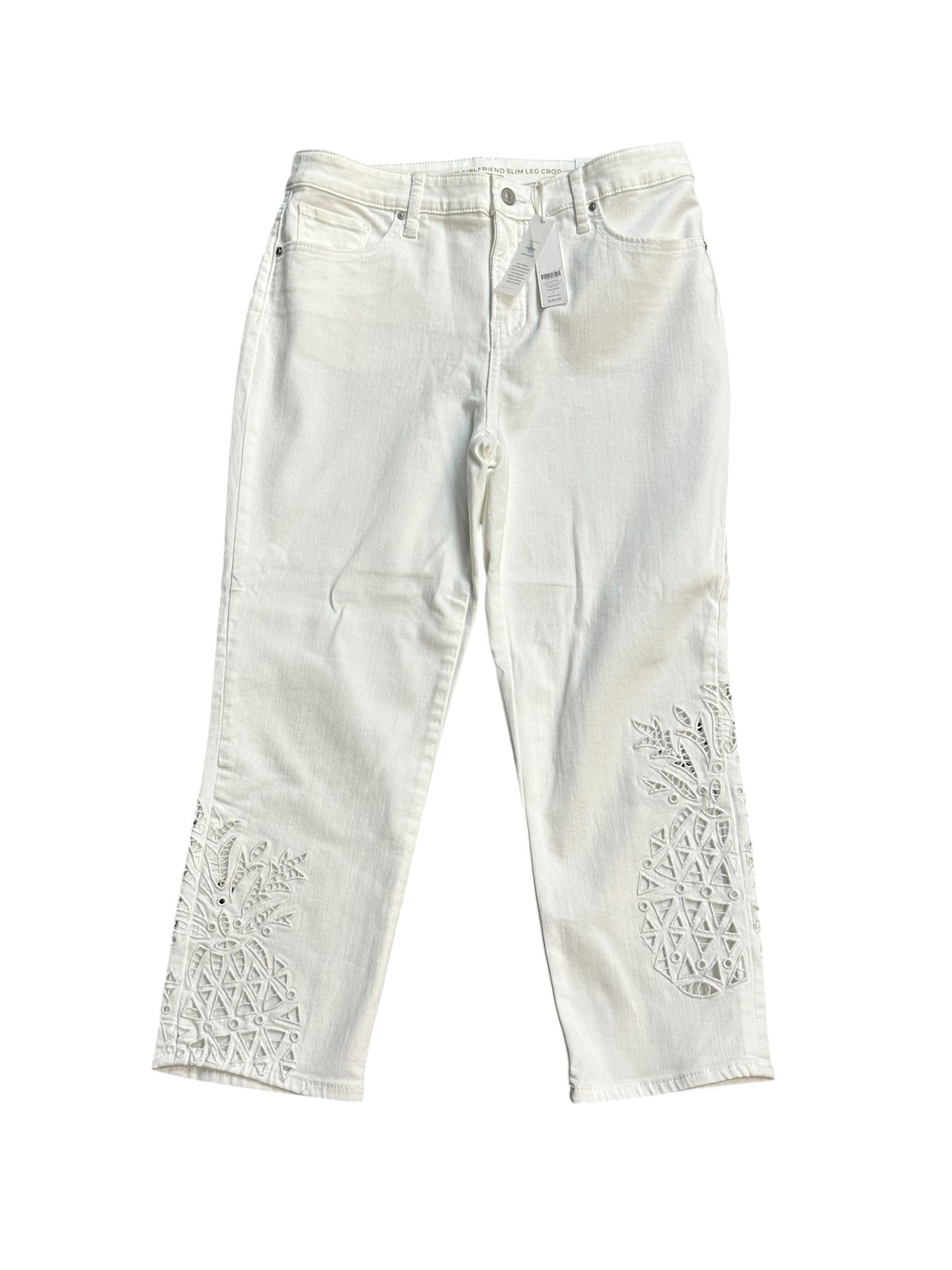 Jeans Cropped By Chicos In White Denim, Size: 8