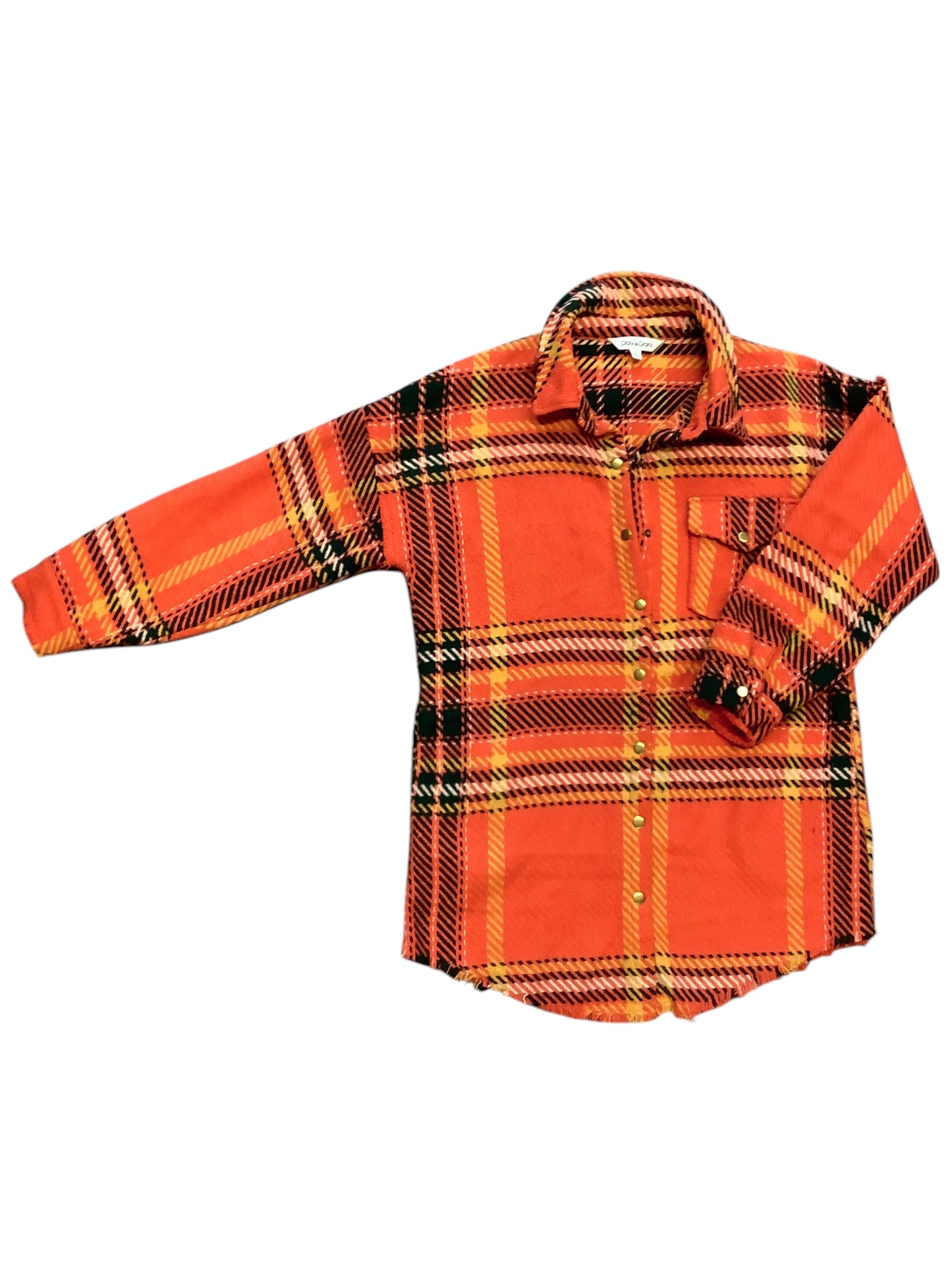 Jacket Shirt By Davi & Dani In Orange, Size: M