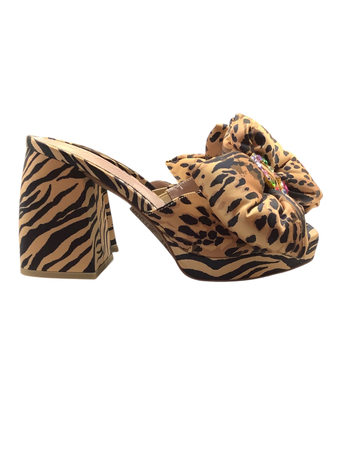 Shoes Heels Block By Betsey Johnson In Animal Print, Size: 7