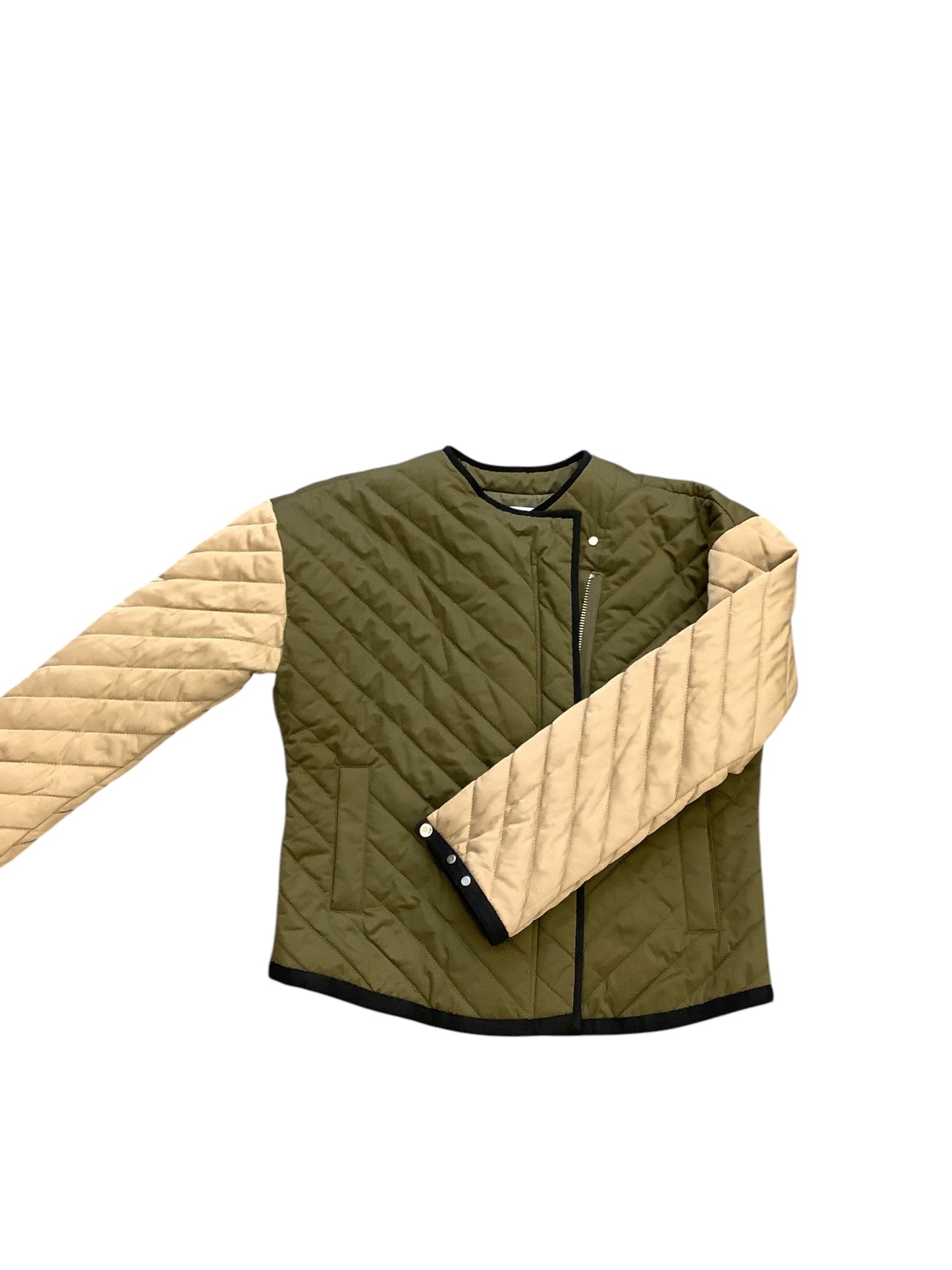 Jacket Puffer & Quilted By Frame In Green, Size: L