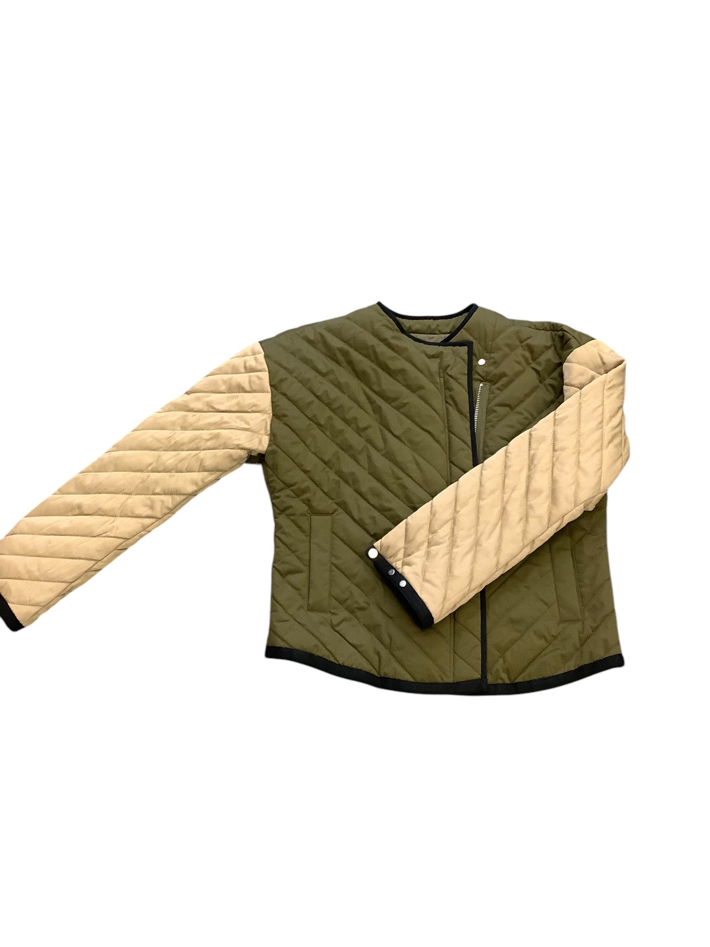 Jacket Puffer & Quilted By Frame In Green, Size: L