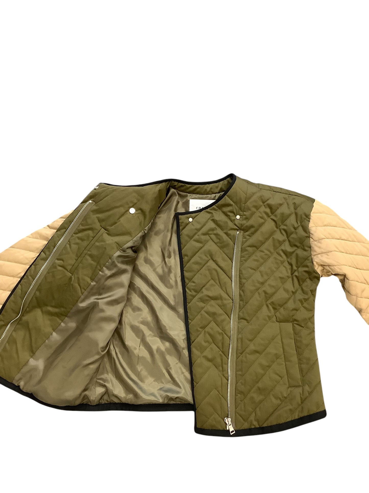 Jacket Puffer & Quilted By Frame In Green, Size: L