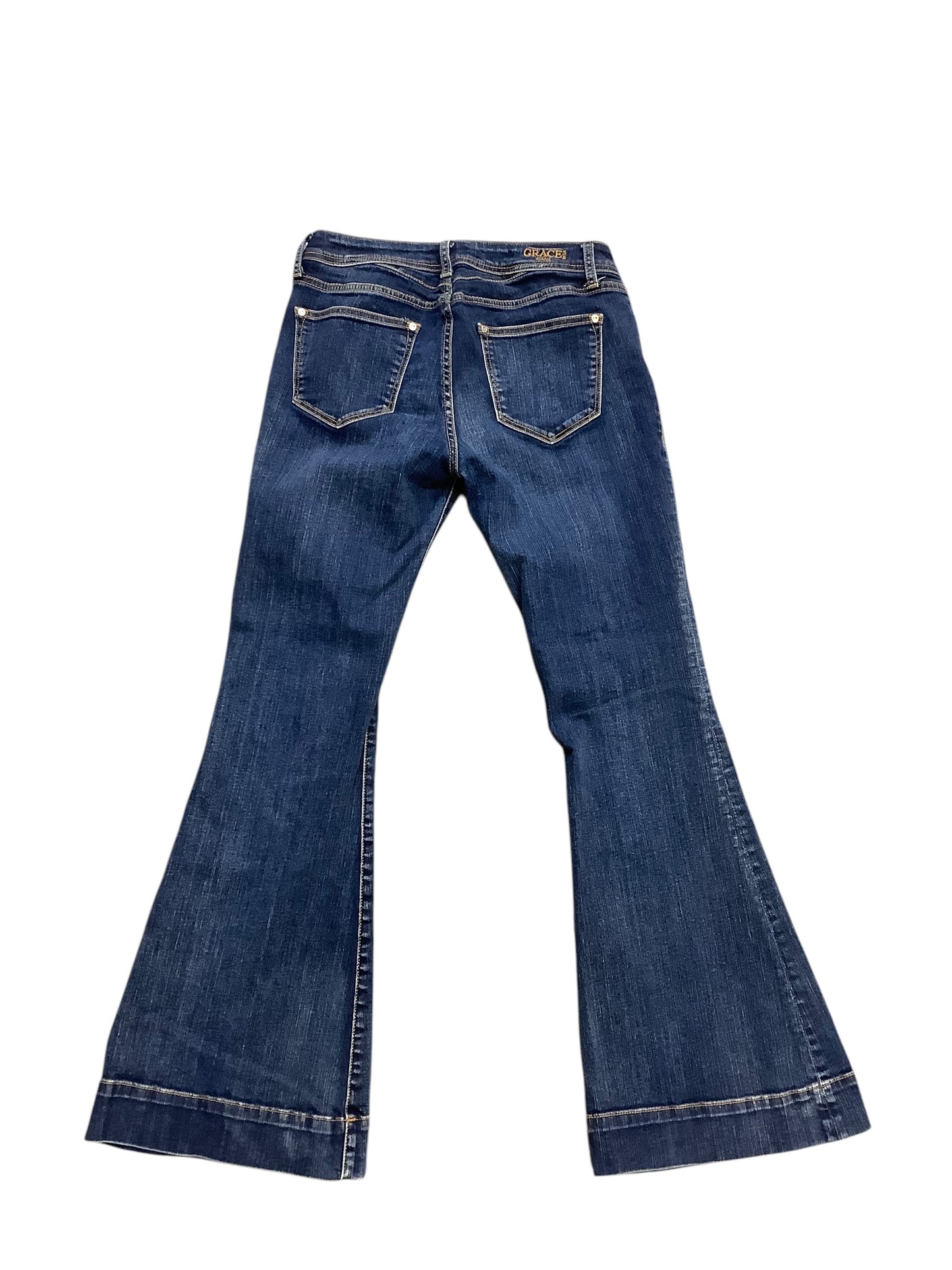 Jeans Flared By Grace In Blue Denim, Size: 6