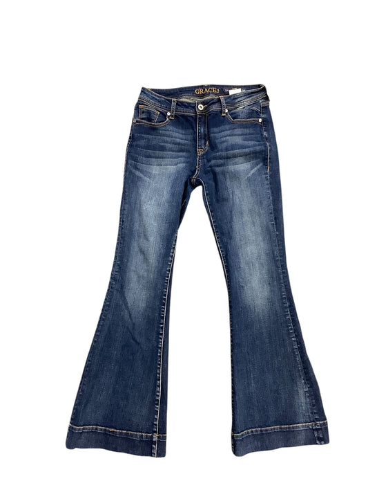 Jeans Flared By Grace In Blue Denim, Size: 6