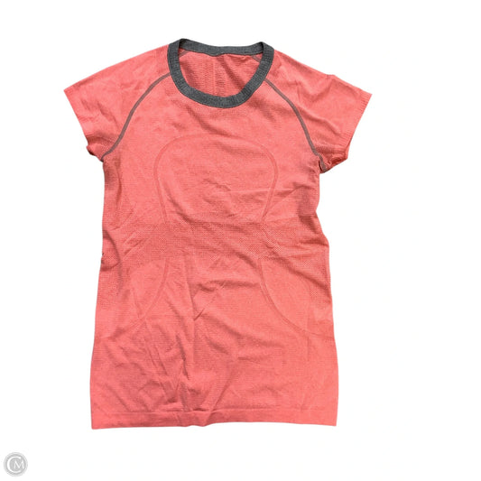 Athletic Top Short Sleeve By Lululemon In Pink, Size: 8