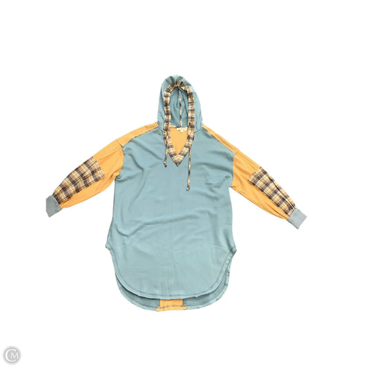 Sweatshirt Hoodie By Oli & Hali In Blue & Yellow, Size: S