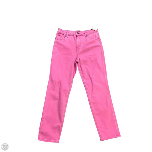 Jeans Straight By Kut In Plaid Pattern, Size: 10l