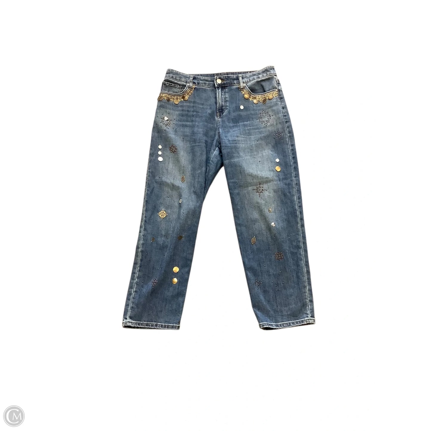 Jeans Cropped By Chicos In Blue Denim, Size: 4