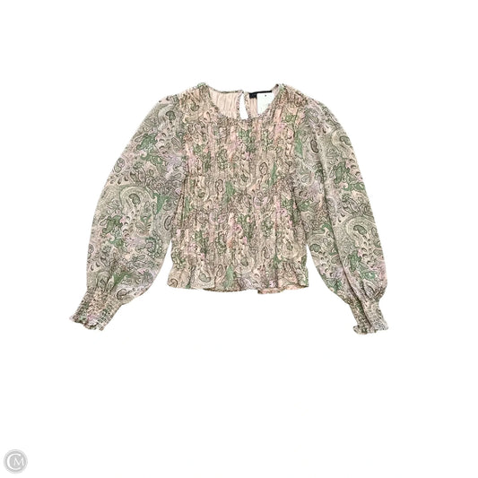 Blouse Long Sleeve By Sanctuary In Green & Pink, Size: M