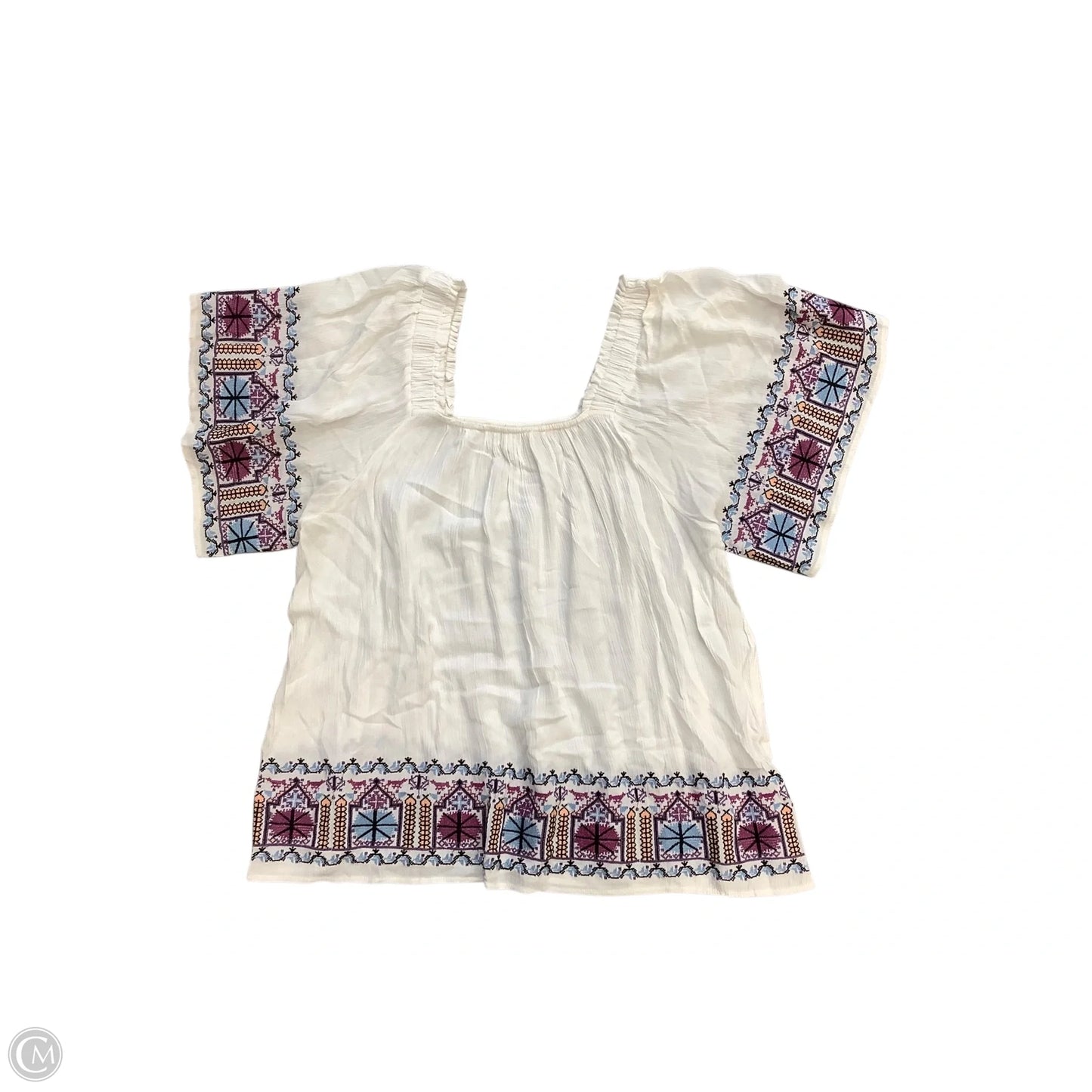 Blouse Short Sleeve By Dear John In White, Size: L