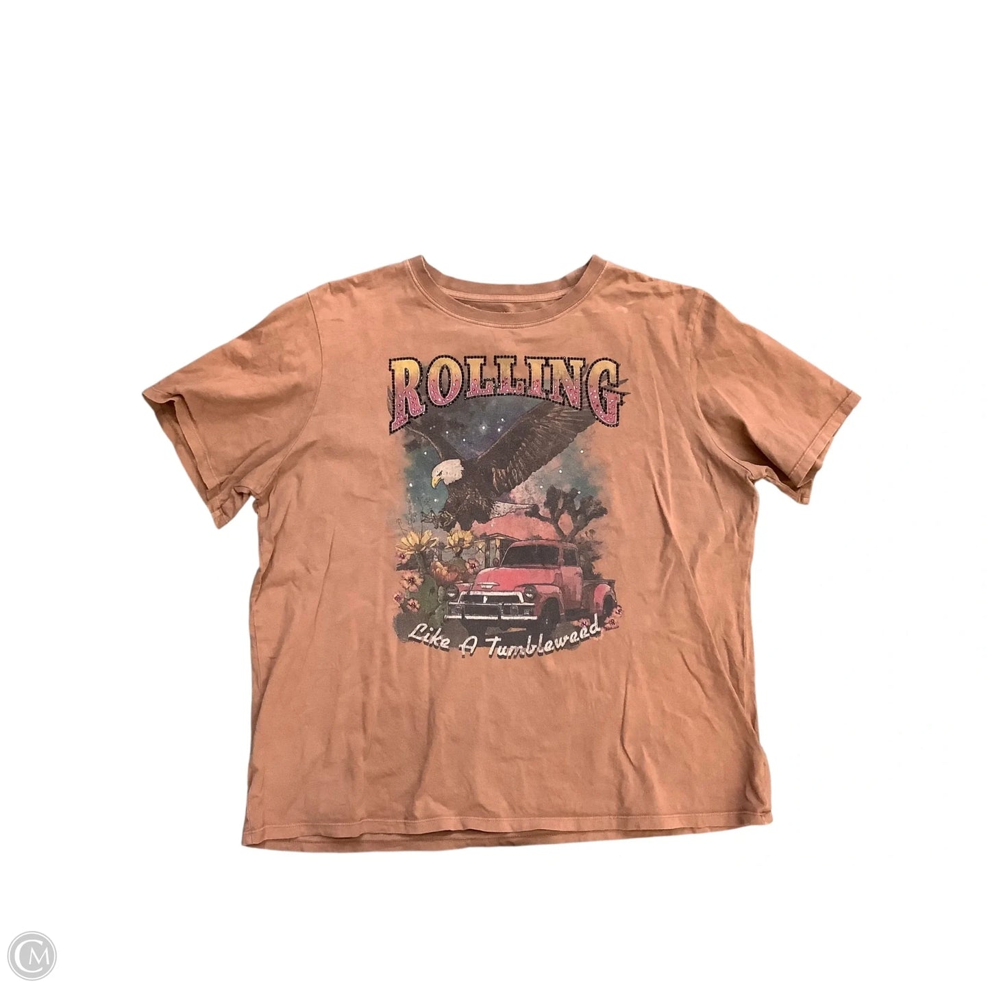 Top Short Sleeve By Idyllwind In Brown, Size: Xl