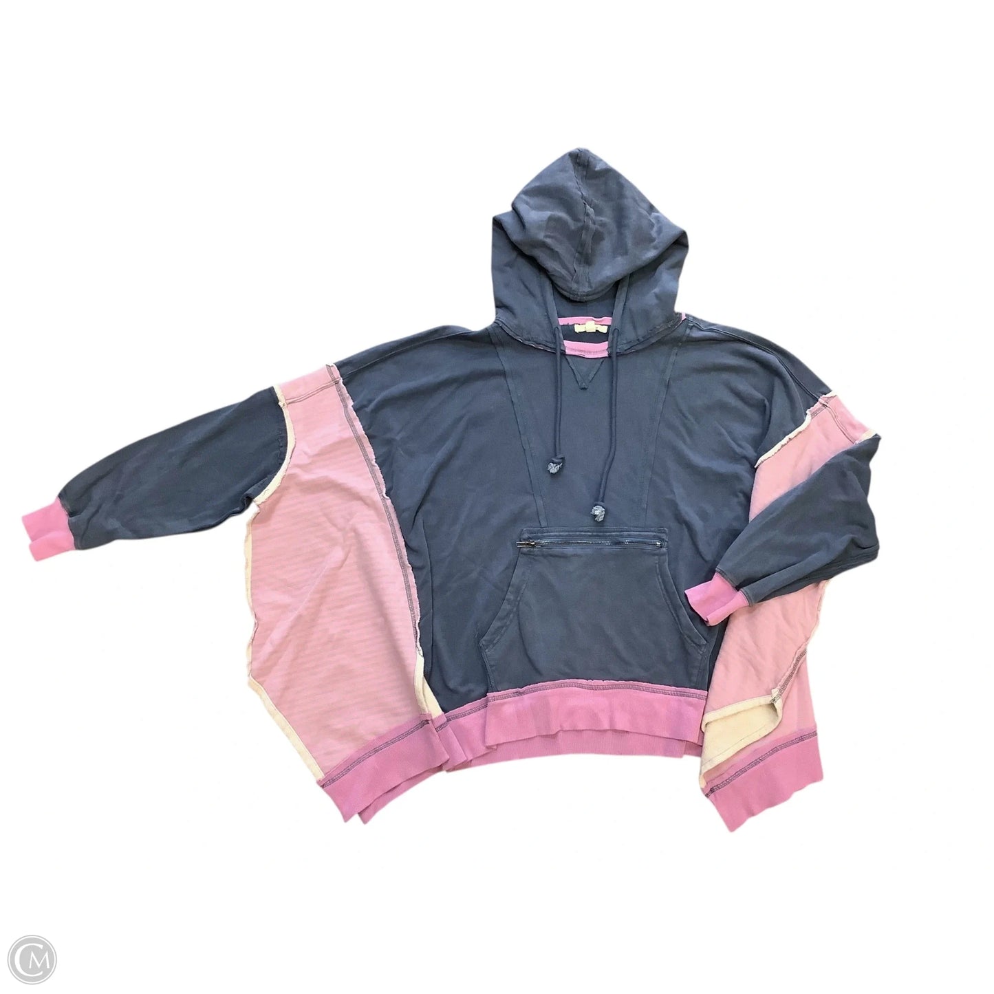 Athletic Sweatshirt Hoodie By Cmc In Blue & Pink, Size: M