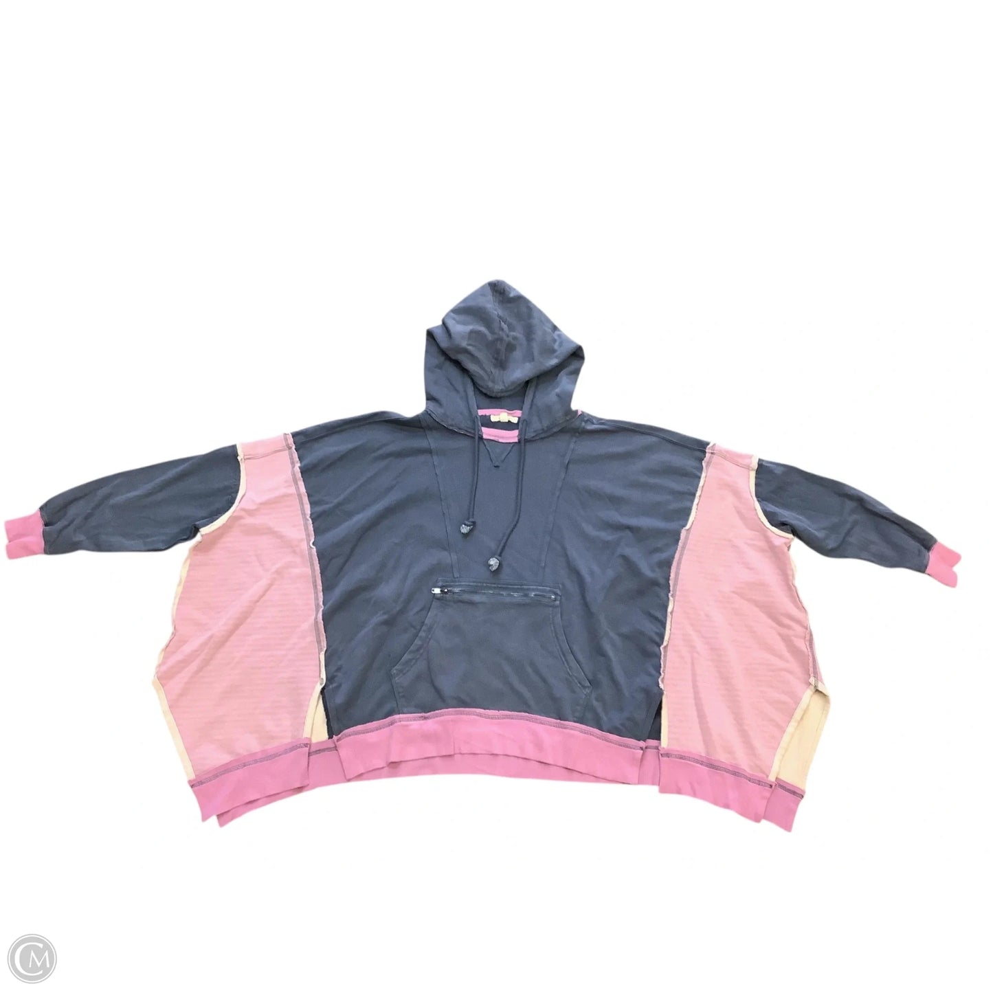 Athletic Sweatshirt Hoodie By Cmc In Blue & Pink, Size: M