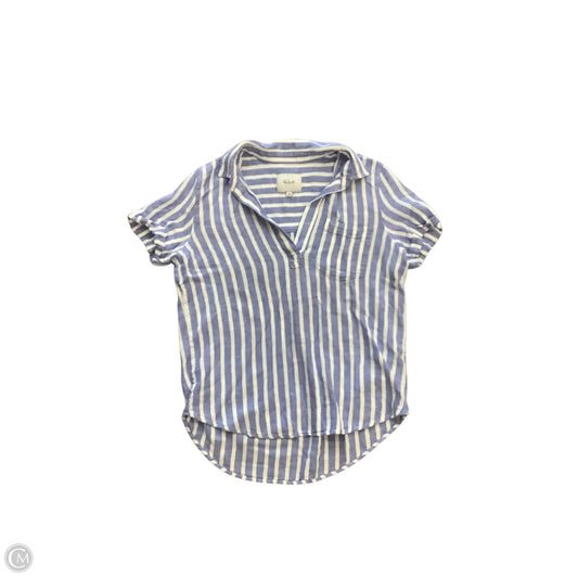 Blouse Short Sleeve By Rails In Blue & White, Size: Xs