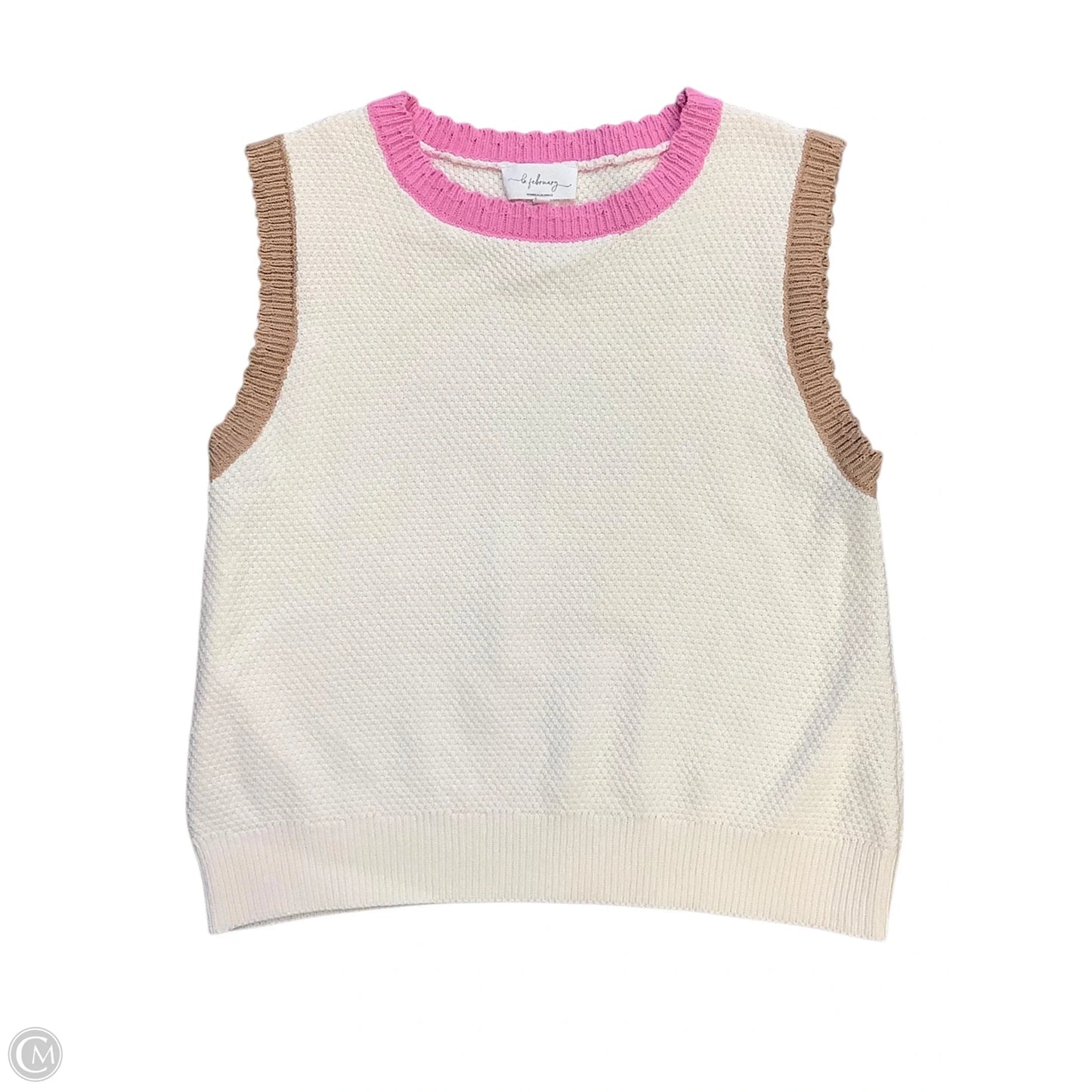 Vest Sweater By Clothes Mentor In White, Size: S