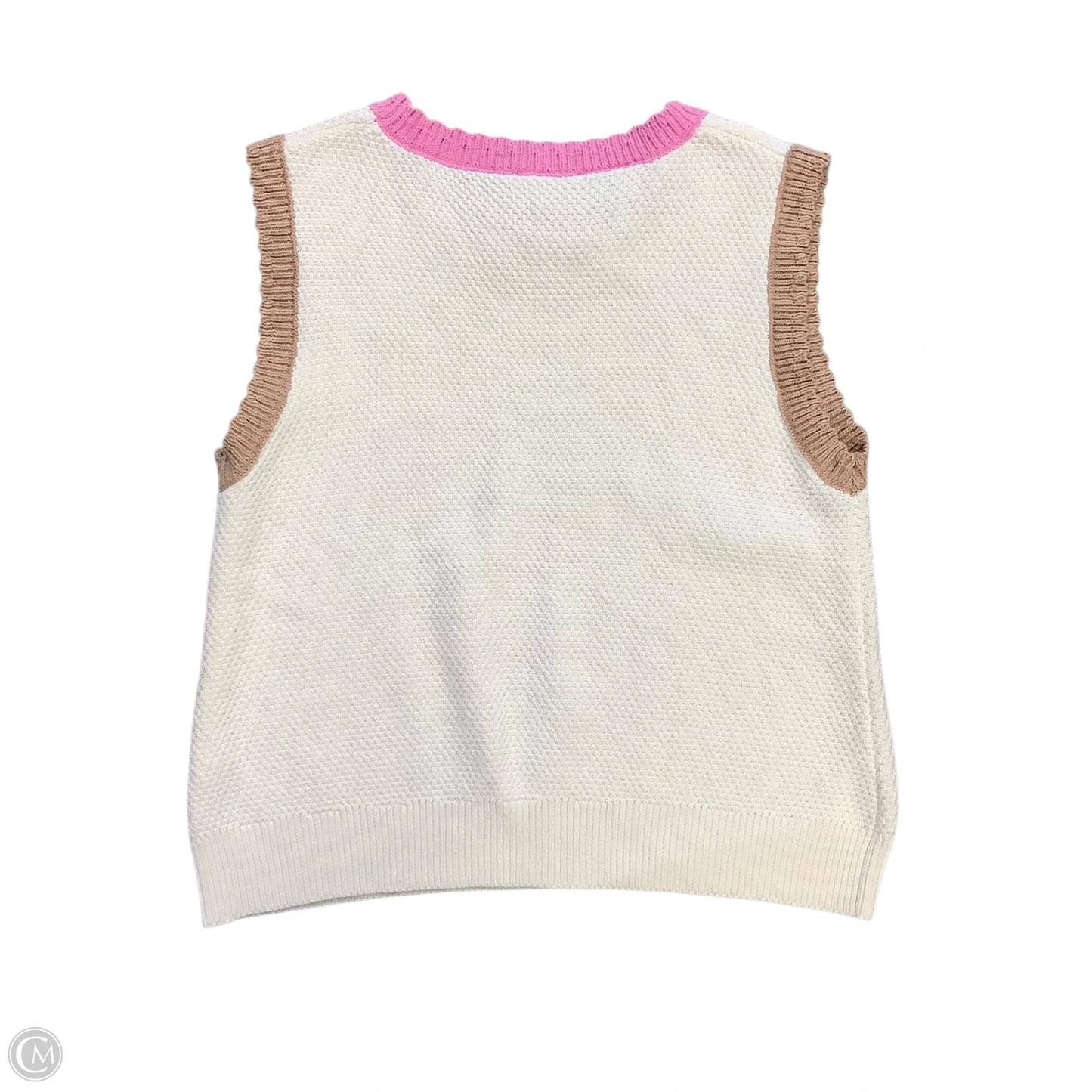 Vest Sweater By Clothes Mentor In White, Size: S