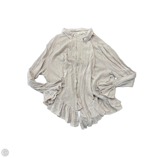 Top Long Sleeve By Cmb In Cream, Size: Osfm