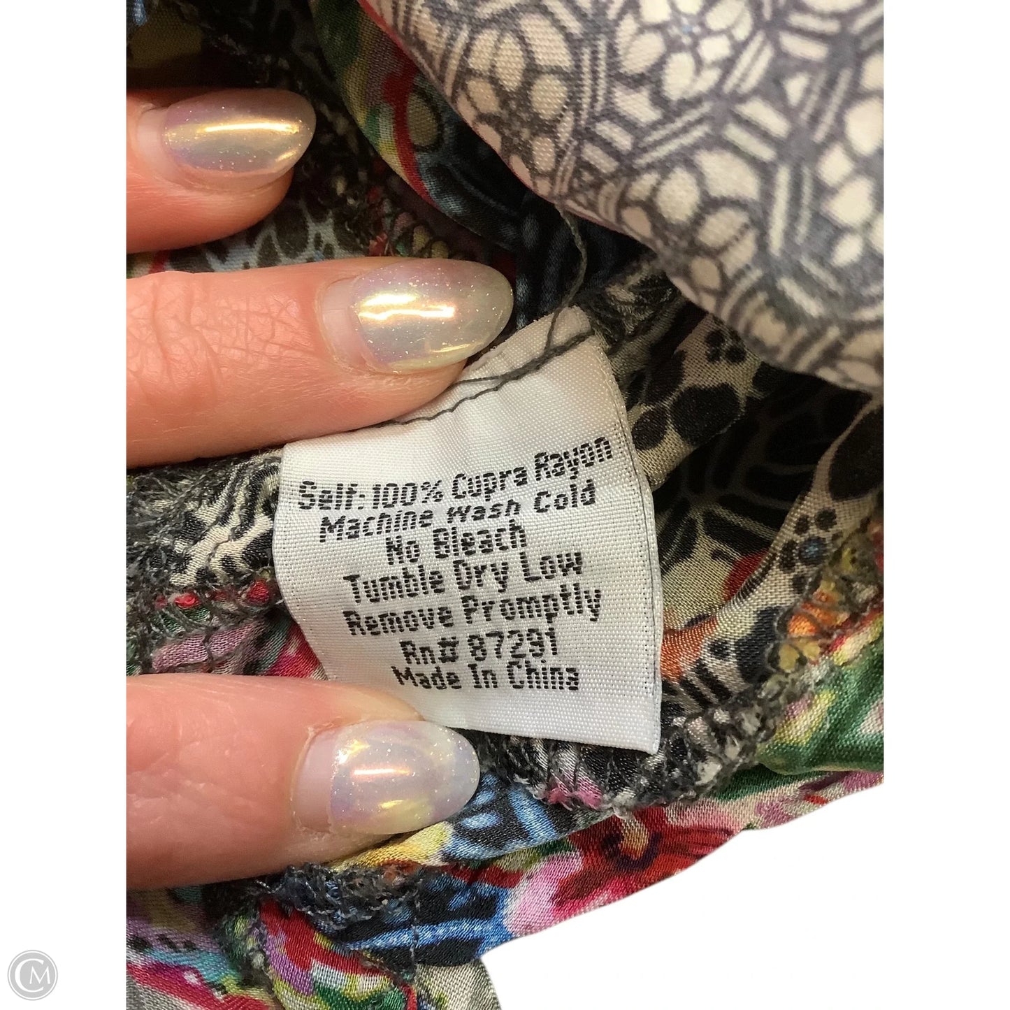 Tunic Long Sleeve By Johnny Was In Blue & Grey, Size: M