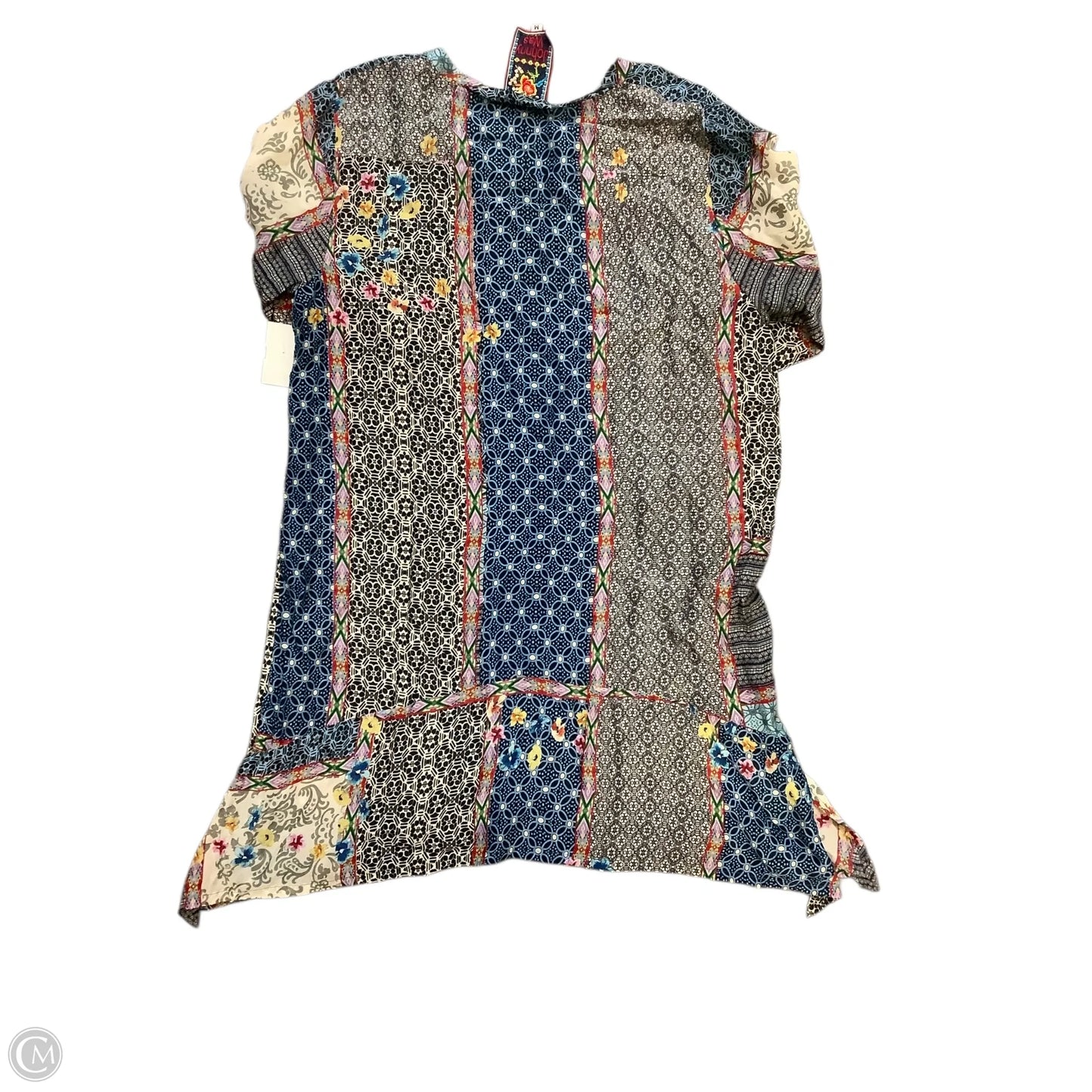 Tunic Long Sleeve By Johnny Was In Blue & Grey, Size: M