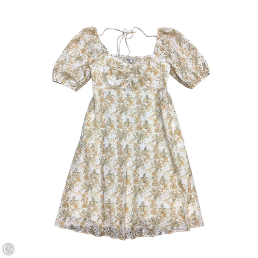 Dress Casual Midi By Chelsea 28 In Cream & Yellow, Size: L