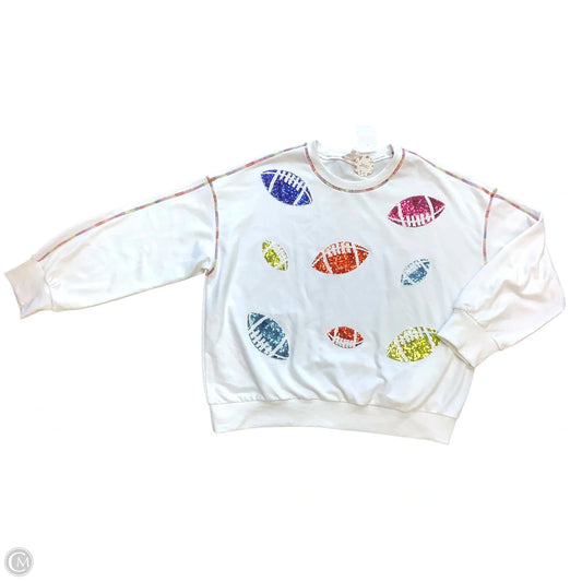 Sweatshirt Crewneck By Oddi In White, Size: 3x