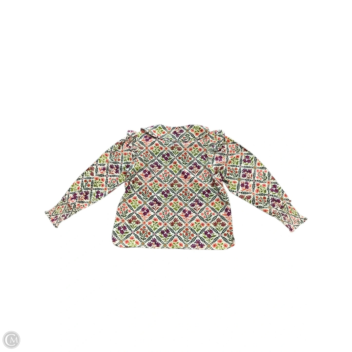 Blouse Long Sleeve By Printfresh In Floral Print, Size: M