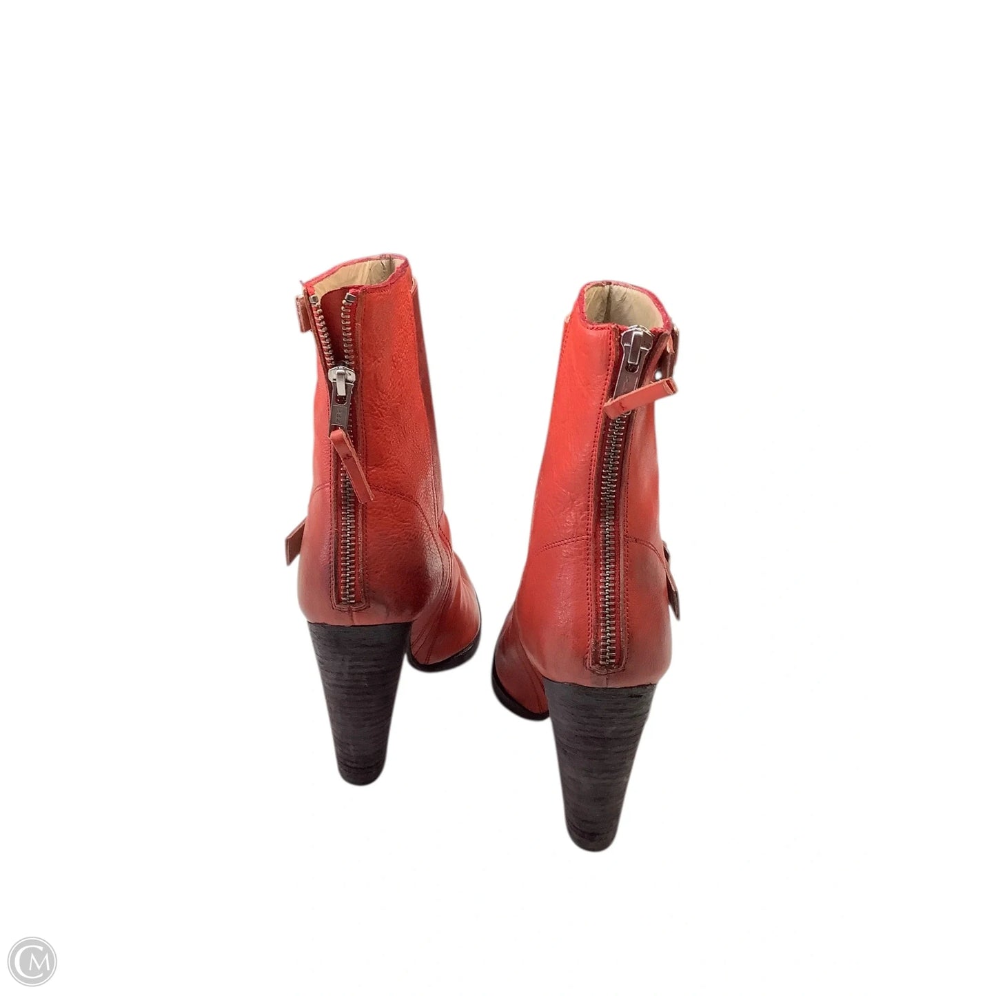 Boots Ankle Heels By Cmb In Orange, Size: 8